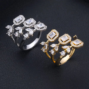 Famous Cubic Zircon Dubai Engagement Wedding Wrap Ring for Women