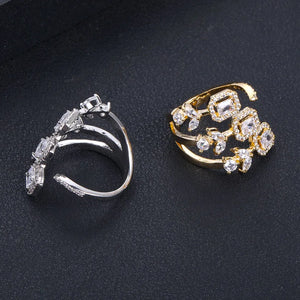 Famous Cubic Zircon Dubai Engagement Wedding Wrap Ring for Women