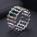Charm Wedding Rings Sterling Silver Clear Austrian Crystal Dubai Jewelry