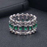 Charm Wedding Rings Sterling Silver Clear Austrian Crystal Dubai Jewelry