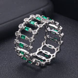 Charm Wedding Rings Sterling Silver Clear Austrian Crystal Dubai Jewelry