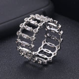 Charm Wedding Rings Sterling Silver Clear Austrian Crystal Dubai Jewelry