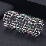 Charm Wedding Rings Sterling Silver Clear Austrian Crystal Dubai Jewelry