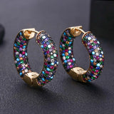 CZ Round Hoop Earrings Wedding Crystal CZ Party Jewellery