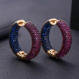 CZ Round Hoop Earrings Wedding Crystal CZ Party Jewellery
