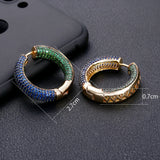 CZ Round Hoop Earrings Wedding Crystal CZ Party Jewellery