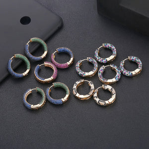 CZ Round Hoop Earrings Wedding Crystal CZ Party Jewellery