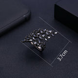 Olive Leaf Twist Statement Rings Crystal Zircon Bridal Finger Rings