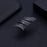 Olive Leaf Twist Statement Rings Crystal Zircon Dubai Bridal Finger Rings