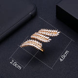 Olive Leaf Twist Statement Rings Crystal Zircon Dubai Bridal Finger Rings