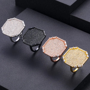 Indian African Dubai Wide CZ Rings For Women