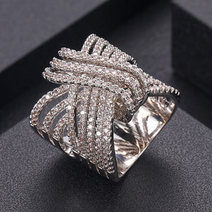 Hot Indian African Dubai Wide CZ Rings For Women