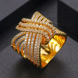 Hot Indian African Dubai Wide CZ Rings For Women