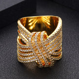 Hot Indian African Dubai Wide CZ Rings For Women