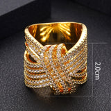 Hot Indian African Dubai Wide CZ Rings For Women