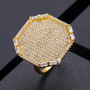 Indian African Dubai Wide CZ Rings For Women