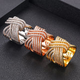 Hot Indian African Dubai Wide CZ Rings For Women