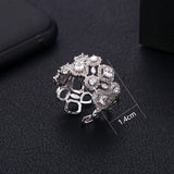 Jankelly Square Cube Zirconia Women Wedding Engagement Party Wear