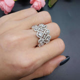 Jankelly Quare Shape Cube Zirconia Women Bridal Wedding Engagement Party Wear