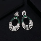 CZ Statement Stud Earrings Women Bridal DUBAI Big Earring Jewelry