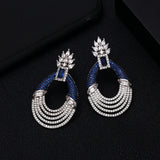 CZ Statement Stud Earrings Women Bridal DUBAI Big Earring Jewelry