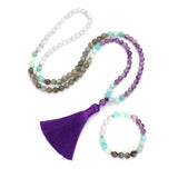 Purple 108 Beads Women's Healing Meditation Necklace