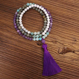 Purple 108 Beads Women's Healing Meditation Necklace
