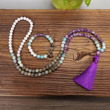 Purple 108 Beads Women's Healing Meditation Necklace