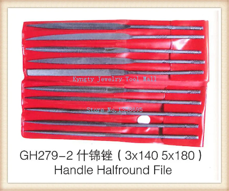 10pcs Halfround File Set 3*140mm Diamond Needle for Jewelry Making