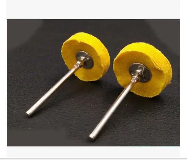 Yellow Cloth Wheel Brush Felt Wheel 2.35mm Shank Rotary Round Polishing Buffing