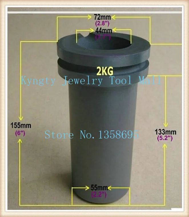 Graphite Crucible for Melting Silver Metal 2kg Capacity