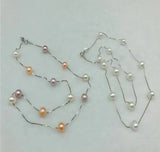 Freshwater Pearl Necklace Pendant 925 Sterling Silver Chain