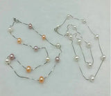Freshwater Pearl Necklace Pendant 925 Sterling Silver Chain