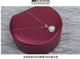 Freshwater Pearl Pendant Necklace 925 Sterling Silver Chain for Women