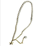 White Pearls Pendant Necklace Chain Women