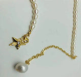 White Pearls Pendant Necklace Chain Women