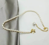 White Pearls Pendant Necklace Chain Women