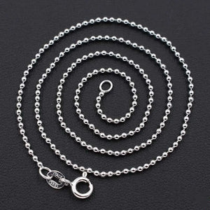 S925 Silver Bead Chain Necklace DIY Pendant Clavicle Female