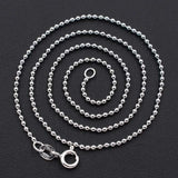S925 Silver Bead Chain Necklace DIY Pendant Clavicle Female
