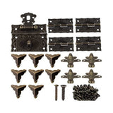 Antique Bronze Furniture Cabinet Hinges with Jewelry Box Toggle Hasp Latch Lock