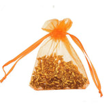 Orange Organza Pouch Jewelry Trinket Bag Wedding Decoration 30pcs