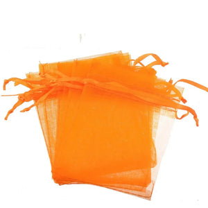 Orange Organza Pouch Jewelry Trinket Bag Wedding Decoration 30pcs