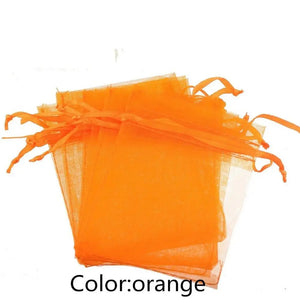 Orange Organza Pouch Jewelry Trinket Bag Wedding Decoration 30pcs