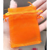 Orange Organza Pouch Jewelry Trinket Bag Wedding Decoration 30pcs