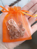 Orange Organza Pouch Jewelry Trinket Bag Wedding Decoration 30pcs