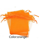 Orange Organza Pouch Jewelry Trinket Bag Wedding Decoration 30pcs