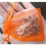 Orange Organza Pouch Jewelry Trinket Bag Wedding Decoration 30pcs