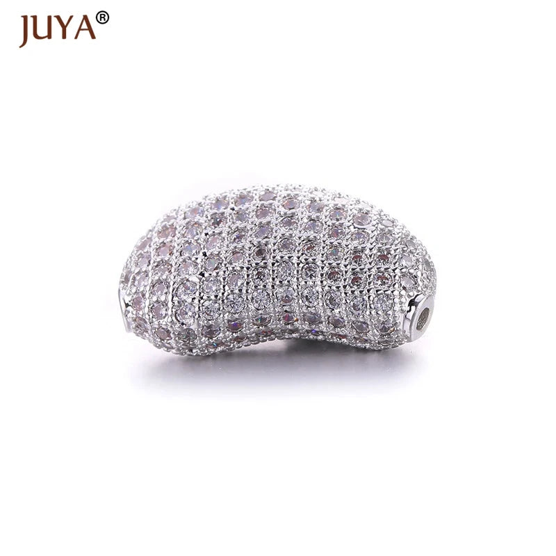 Large CZ Crystal Tube Bean Ball Beads for DIY Jewelry