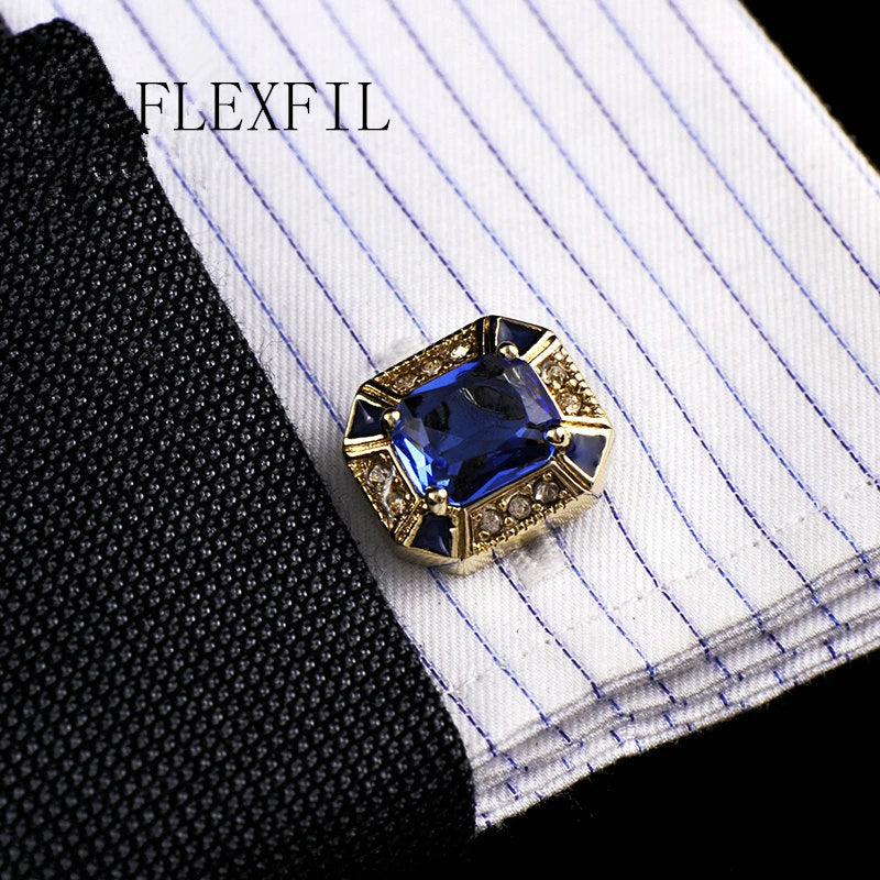 Crystal Cufflink Button for Men - Wedding Shirt Accessory