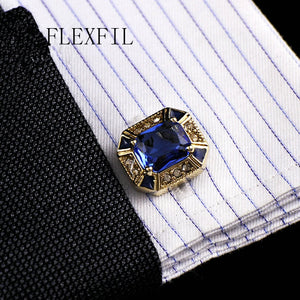 Crystal Cufflink Button for Men - Wedding Shirt Accessory